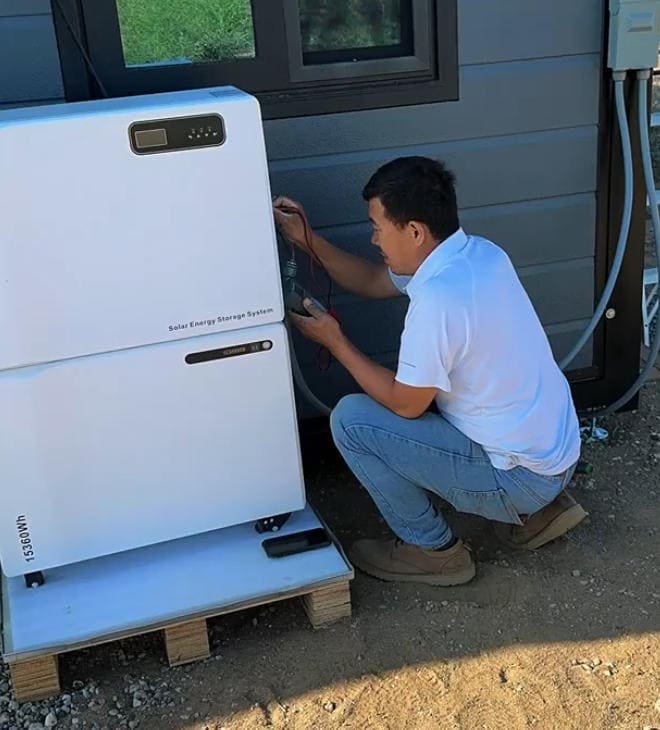 Saftec residential battery connected to solar inverter